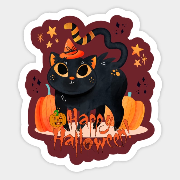 Happy Halloween Spooky Cat Sticker by NICHE&NICHE